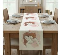 Daughter Kisses Mum Table Runner Rustic Linen Table Runners Kitchen Dining Dining Runner Accessories Party Holiday Farmhouse Home Decor 33X228 cm