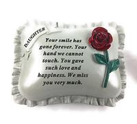 Daughter Large Red Rose Memorial Pillow Tribute Graveside Ornament Tribute Plaque Crematorium