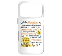 Daughter Laugh Love Live Believe in Yourself Sunflower Quote Case for iPhone 17 Pro