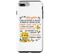 Daughter Laugh Love Live Believe in Yourself Sunflower Quote Case for iPhone 7 Plus/8 Plus