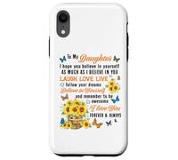 Daughter Laugh Love Live Believe in Yourself Sunflower Quote Case for iPhone XR