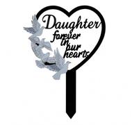 Daughter Memorial Stake - Grave Dove Decorations, Metal Waterproof Sympathy Marker for Cemetery Tombstone Memorial Garden, Memorial Gifts for Loss of daughter Fade & Rust Resistant Grave Ornament