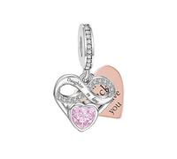 Daughter Mother in Law Gift Heart Birthday Bead Pendant 925 Sterling Silver Dangle Compatible With Pandora Moments Charm Bracelet (Daughter In Law Im So Lucky To Have You)