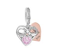 Daughter Mother in Law Gift Heart Birthday Bead Pendant 925 Sterling Silver Dangle Compatible With Pandora Moments Charm Bracelet (Mother In Law Im So Lucky To Have You)