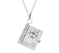 Daughter Necklace | Daughter Love Book Necklace | Multilayer Stainless Steel Opening Pendant for Christmas School Valentine's Day Home Birthday Travel Graduation Daily, Siehe Beschreibung, Stainless