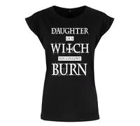 Daughter Of A Witch You Couldn't Burn Ladies Premium Black T-Shirt