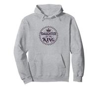 Daughter of the King: Regal Crown fors, christians Pullover Hoodie, Adult Unisex, Heather Grey, S