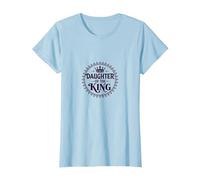 Daughter of The King: Regal Crown fors, Christians T-Shirt, Women, Baby Blue, XXL