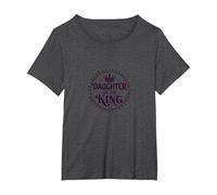 Daughter of The King: Regal Crown fors, Christians T-Shirt, Women's Plus, Dark Heather Grey, 4X