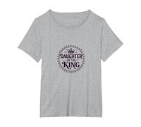 Daughter of The King: Regal Crown fors, Christians T-Shirt, Women's Plus, Heather Grey, 2X