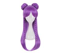 Daughter of the Void K/DA Kaisa Long Purple Braid Wig With Bun Cosplay Costume KDA Women Heat Resistant Synthetic Hair Wigs WIG-706A