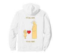 Daughter Offering Heart to Father Minimal Symbolic Art Pullover Hoodie