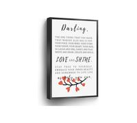 Daughter or Son Gift Darling The One Thing That You Have That Nobody Else Has Is You Canvas Print Nursery Wall Art Poster for Home Office School Wall Decor(Framed,16x24inch(40x60cm))