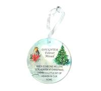 DAUGHTER Robin and Tree Glass Memorial Christmas Hanging Ornament Plaque