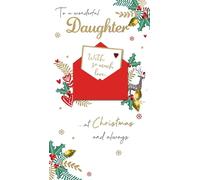 Daughter So Much Love Embellished Christmas Card Hand-Finished Champagne Cards XCDC425