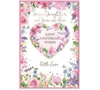 Daughter & Son-in-law Anniversary Card - Wedding Anniversary - 7.5" x 5.25"