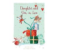Daughter & Son-in-Law Christmas Card (LD-X13898MW) - Christmas Robins & Presents - Artistic Card for Both of You from The Wildlife Range