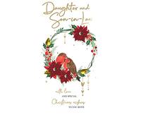 Daughter & Son-In-Law Embellished Christmas Card Hand-Finished Champagne Cards XCDC364