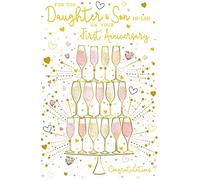 Daughter & Son In Law On Your First 1st Happy Anniversary Card Lovely Verse