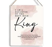 Daughter Wall Art Daughter Gifts I Am A Daughter Of The Most High King Nursery Decor Christian Religious Gifts for Women Her Girl Daughter Bible Verse Wall Art Wooden Hanging Sign 8 x 10 Inches