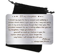 Daughter Wallet Card, Engraved Wallet Insert Card for Daughter I Love You Metal Wallet Card Inspirational Gift for Birthday Wedding Graduation Christmas