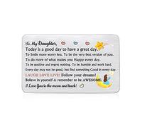 Daughter Wallet Insert Card Love Note Inspirational Birthday Greeting Mini Love Pocket Cards Teens Encourage Graduation Go to University Back to School Christmas Women Star Moon Keepsake