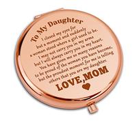 Daughters Gift from Mom To My Daughter Compact Makeup Mirror Birthday Gift for Daughters Inspirational Graduation Gifts Folding Makeup Mirror for Stepdaughter Bonus Daughter Wedding Gifts