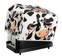Daulesho Cow Print 2 & 4 Slice Toaster Cover, Dairy Cattle Small Appliance Covers, Black White Fits for Most Standard 2 & 4 slice Toasters Cover -S