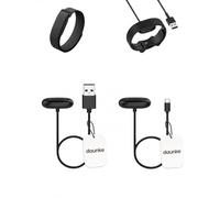 daunke 2-Pack Magnetic Charging Cable Compatible For Google Fitbit Air/Fitness Tracker, Replacement USB-A & USB-C Charger Dock, Portable Smart Band Charging Stand (Black)
