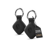 daunke 2 pack Silicone Case For UGREEN FineTrack Mini 2 Anti-Loss Tracker,Full Protection Cover(suitable for Elderly,Pets,Backpack,Luggage,Kids,Keys) Scratch-Resistant,black