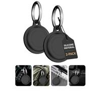 daunke 2 pack Silicone Case For UGREEN FineTrack Mini Anti-Loss Tracker,Full Protection Cover(suitable for Elderly,Pets,Backpack,Luggage,Kids,Keys) Scratch-Resistant,Black