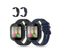 daunke 2 Pack,Watch Strap For Cosmo JrTrack 5, Silicone Waterproof Replacement Band,Scratch Resistant,Sturdy and Durable,Easy to Replace,Black and Dark Blue