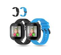daunke 2 Pack,Watch Strap For Cosmo JrTrack 5, Silicone Waterproof Replacement Band,Scratch Resistant,Sturdy and Durable,Easy to Replace,Black and Blue