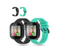 daunke 2 Pack,Watch Strap For Cosmo JrTrack 5, Silicone Waterproof Replacement Band,Scratch Resistant,Sturdy and Durable,Easy to Replace,Black and Green