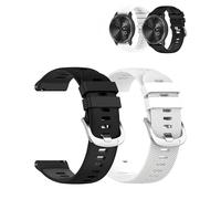 daunke 2 Pack,Watch Strap For Garmin Approach S50 22mm, Silicone Waterproof Replacement Band,Scratch Resistant,Sturdy and Durable,Easy to Replace,Black & White