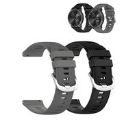 daunke 2 Pack,Watch Strap For Garmin Approach S50 22mm, Silicone Waterproof Replacement Band,Scratch Resistant,Sturdy and Durable,Easy to Replace,Black & Light Gray