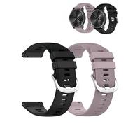 daunke 2 Pack,Watch Strap For Garmin Approach S50 22mm, Silicone Waterproof Replacement Band,Scratch Resistant,Sturdy and Durable,Easy to Replace,Black & Purple