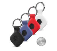 daunke 4 pack Silicone Case For UGREEN FineTrack Mini 2 Anti-Loss Tracker,Full Protection Cover(suitable for Elderly,Pets,Backpack,Luggage,Kids,Keys) Scratch-Resistant,(weiß,black,blue,red)
