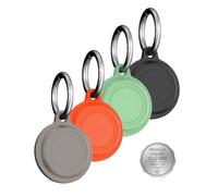 daunke 4 pack Silicone Case For UGREEN FineTrack Mini Anti-Loss Tracker,Full Protection Cover(suitable for Elderly,Pets,Backpack,Luggage,Kids,Keys) Scratch-Resistant,(Black,Green,Grey,Orange)