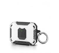 daunke Case for JBL WAVE BEAM 2, PC+TPU Mecha Safety Lock, White | PC+TPU, Mecha Style, Safety Lock, Shockproof, Hidden Stand, Metal Keyring, White Case for JBL WAVE BEAM 2