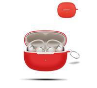 daunke Case for Shokz OpenDots 2/E320 Wireless Earbuds,Soft Silicone Protective Cover,Case with Round buckle,Full Protection,Red