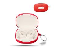 daunke Case for Soundcore Sport X20 Wireless Earbuds,Soft Silicone Protective Cover,Case with Round buckle,Full Protection,Red