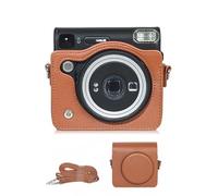 daunke PU Camera Case for Fujifilm instax SQ40, Waterproof,Shockproof with Detachable Shoulder Strap,Scratch-Resistant Protection, Easy to Carry and Use,Black