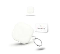 daunke Silicone Case for Baseus BF1 Lite Earbuds, Soft Shockproof Protective Cover with Metal Key Ring, Anti-Scratch & Dustproof, White