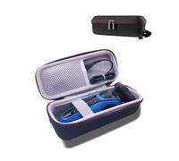 daunke Storage Bag for Philips Shaver Series 9000/8000, Diagonal Woven PU and EVA Design, Waterproof, Shockproof, Scratch Protection, Easy to use and Carry, just case,Black