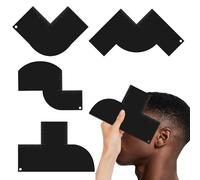 DAUNZMR 4 PCS Enhancement Card for Barbers with Measurement Indicators, Reusable Hairline Shaping Tool, Hair Line Up Tools with Graduated Scale