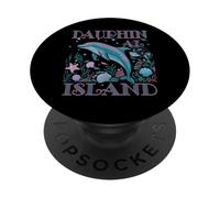 DAUPHIN ISLAND AL DOLPHIN COLORFUL BEACH SOUVENIR PopSockets Adhesive PopGrip