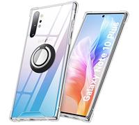 DAUPIN Ring Holder Series Designed for Samsung Galaxy Note 10 Plus Case, Clear Protective Cover Support Magnetic Car Phone Mount. (Clear)