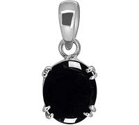DAURAYA GEMS Certified 13.25 Ratti 12.10 Carat Deluxe Quality Natural Black Onyx (Sulemani Hakik/Akik) Silver Pendant, 100% Loose Gemstone, Lab Certified (Top AA Quality