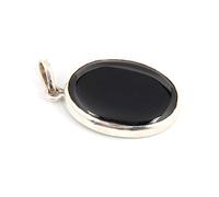DAURAYA GEMS Certified 6.25 Ratti 5.21 Carat Deluxe Quality Natural Black Onyx (Sulemani Hakik/Akik) Silver Pendant, 100% Loose Gemstone, Lab Certified (Top AA